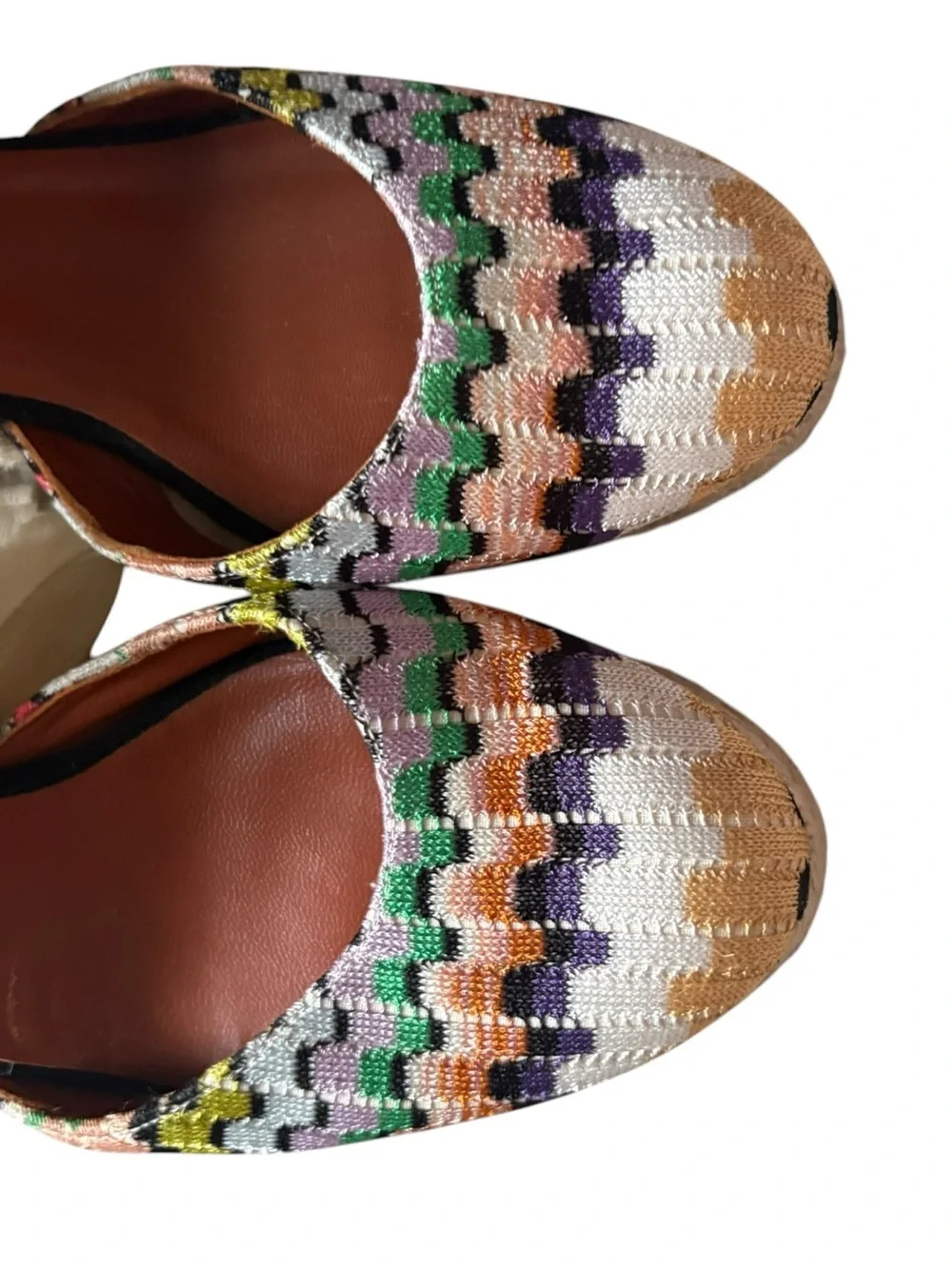 Castañer x Missoni Multicolor Embroidered Espadrille Wedges Ankle Ties, EU 40